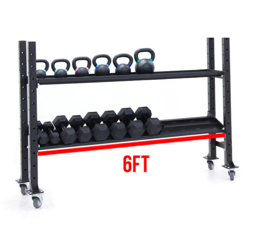 XM FITNESS 2-Tier Kettlebell/Dumbbell Storage Rack - 6 Feet