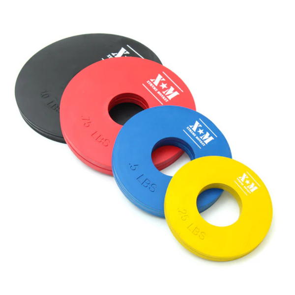 Plaques de poids fractionnées en caoutchouc XM Competition - Paires de 0,25, 0,5, 0,75 et 1 lb - Ensemble de 5 lb
