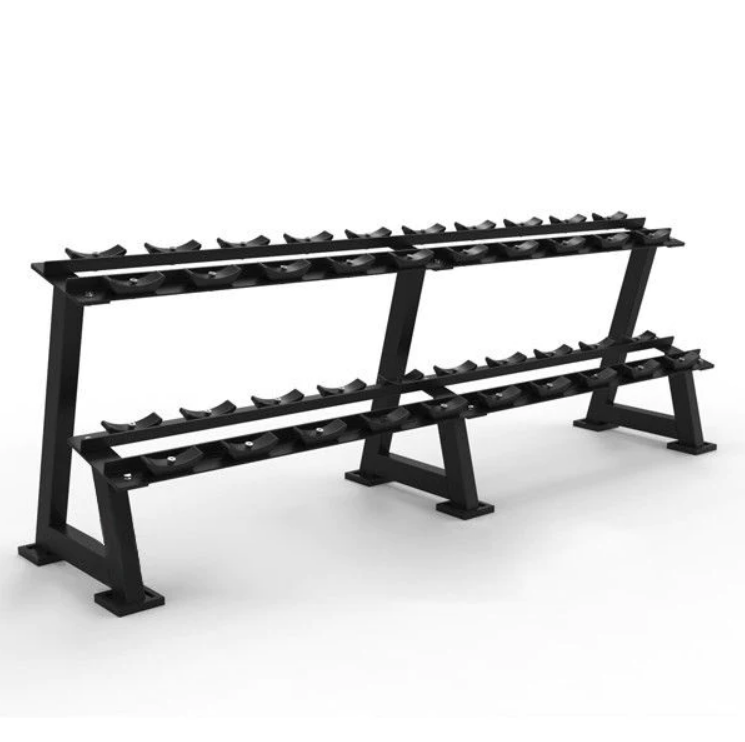 Support d'haltères commercial à deux niveaux pour 10 paires