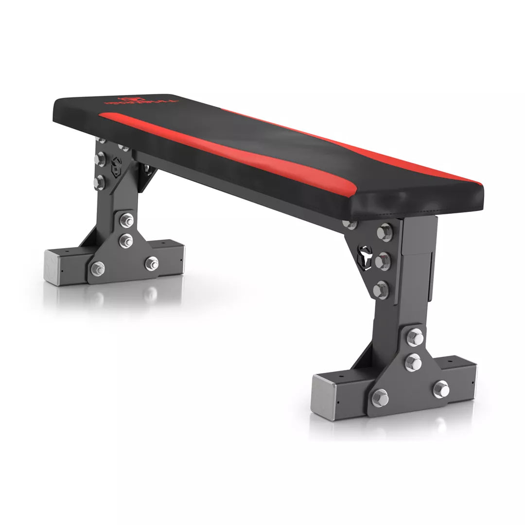 HD Flat Bench - Black/Red / 17.5" - Fitness Dépôt +