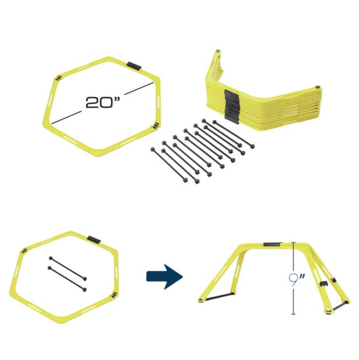 XM FITNESS AGILITY TRAINER / HEX HURDLES