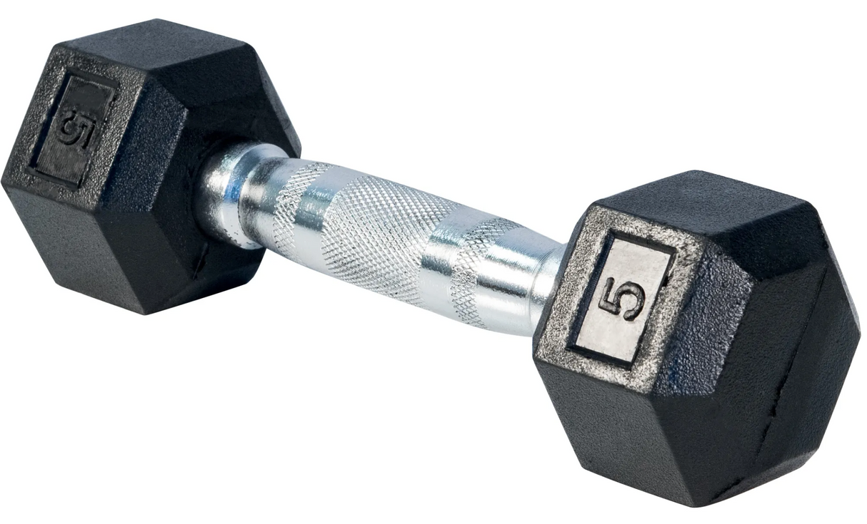 Haltère hexagonal en caoutchouc choix entre 3lb et 125lb - Fitness Dépôt +