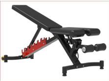 Black and red weight bench