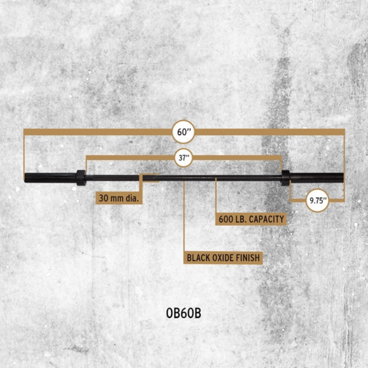 5 foot black Olympic bar