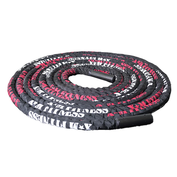 XM FITNESS 50' Premium Battle Rope with Sleeve - 1.5" Thick Gym Rope