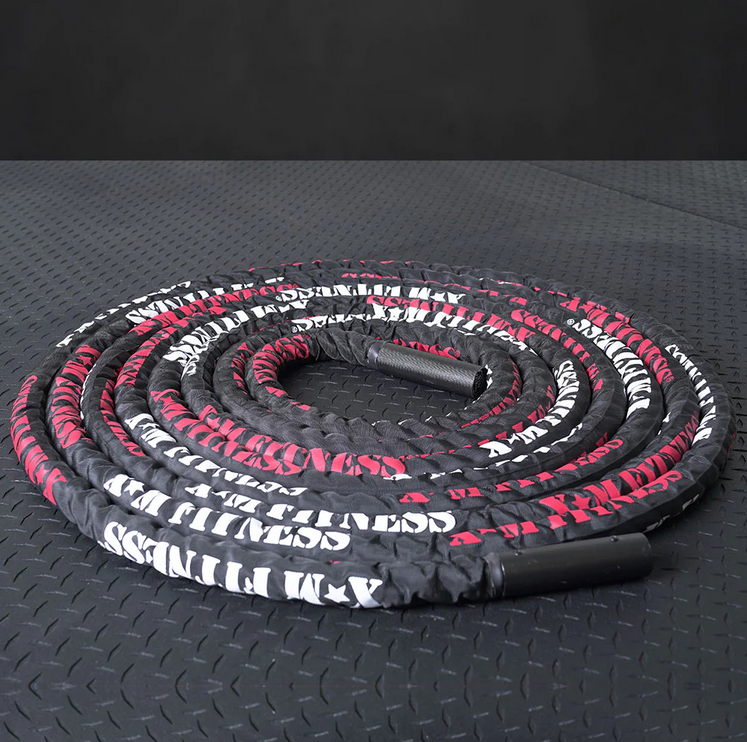 XM FITNESS 50' Premium Battle Rope with Sleeve - 1.5" Thick Gym Rope
