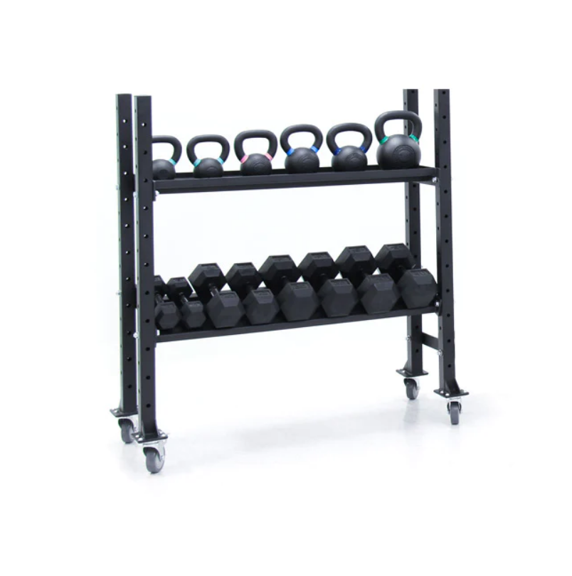 Support de rangement pour kettlebells/haltères à 2 niveaux XM Fitness
