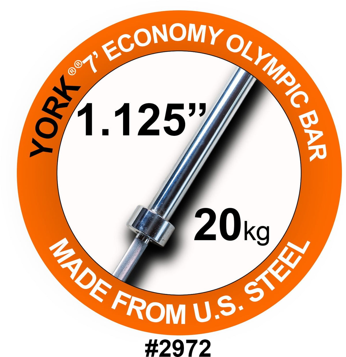 YORK® 7' Olympic Weight Bar With Steel Sleeves – photo 2