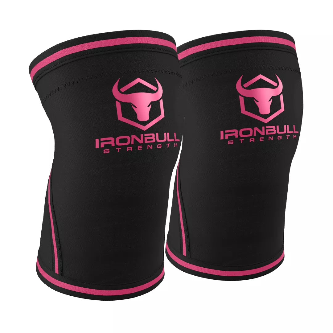 7mm Knee Sleeves - Black/Pink / S - Fitness Dépôt +
