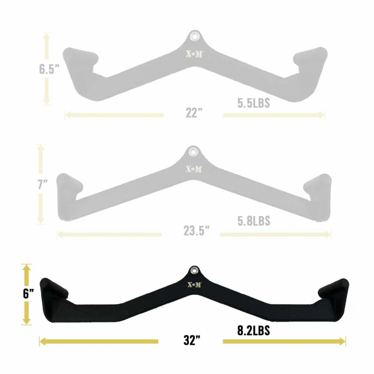 Attachment WIDE RUBBER COATED LAT XM FITNESS