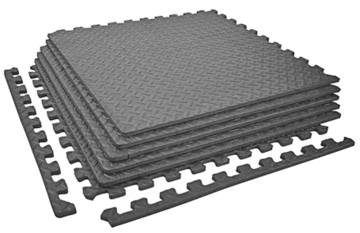 Tapis de protection emboîtable en mousse Northern Lights - Ensemble de 6 Noir - Fitness Dépôt +