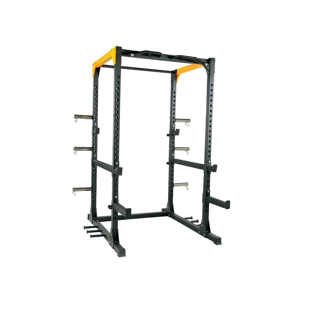 Black and yellow squat rack