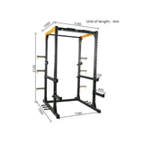 Black and yellow squat rack