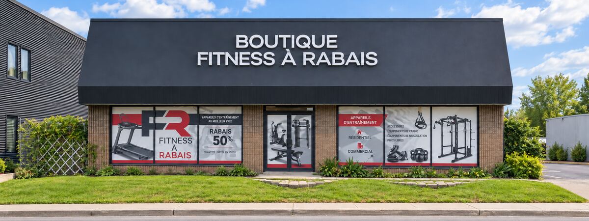 Devanture du magasin Fitness à Rabais à Laval